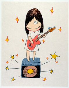 奈良美智版画額「Guitar Girl」/Yoshitomo Naraのサムネール