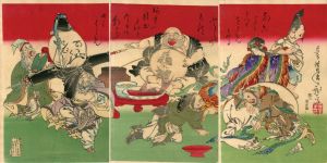 月岡芳年浮世絵「七福神酒宴之図」/Yoshitoshiのサムネール