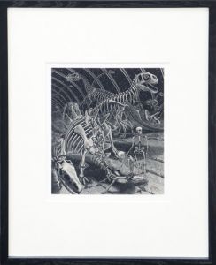 柄澤斎版画額「死と変容2-18　陳列室」/Hitoshi Karasawaのサムネール