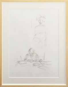 アルベルト・ジャコメッティ版画額「The Artist's Mother Reading 3」/Alberto Giacomettiのサムネール