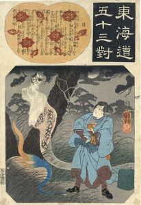 歌川国芳浮世絵「東海道五十三對　日坂」　/Kuniyoshiのサムネール
