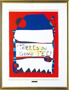 ジョアン・ミロ版画額「大火の大地」/Joan Miro