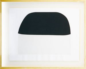 アルベルト・ブッリ版画額「白と黒E」/Alberto Burri
