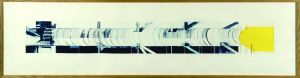 若林奮銅版画額「鮭の振動尺R」/Isamu Wakabayashi