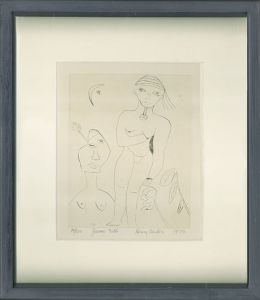 ヘンリー・ミラー版画額「若い娘」/Henry Miller