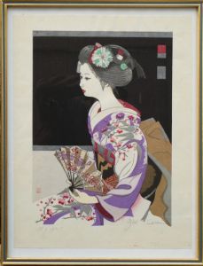 関野凖一郎版画額「舞妓」/のサムネール