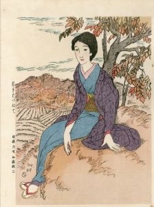 竹久夢二版画「花をたづねて」/Yumeji Takehisaのサムネール