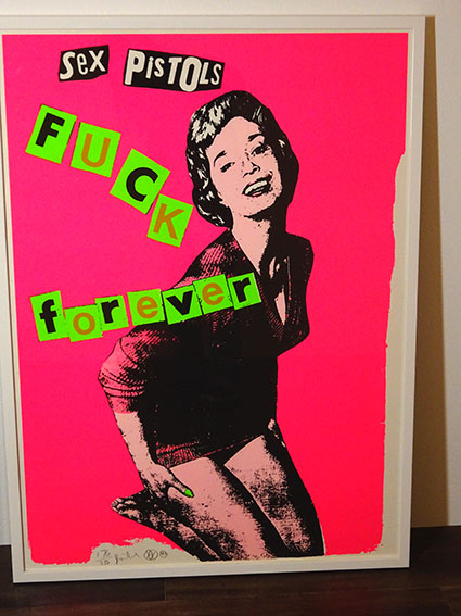 ジェイミー・リード版画額「Sex Pistols Fuck Forever」 | Natsume Books